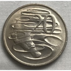 AUSTRALIA 1971 . TWENTY 20 CENTS COIN .PLATYPUS